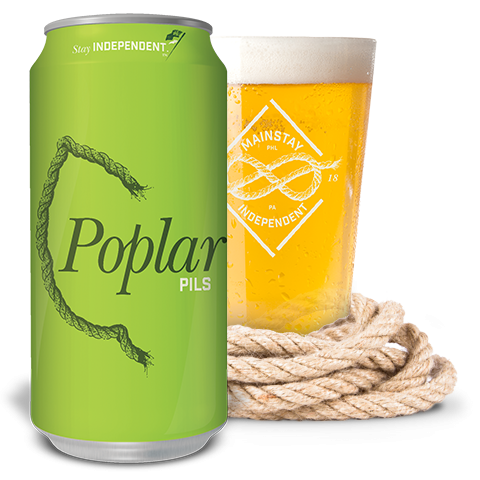 Poplar Pils Pilsner brewed in Philadelphia, PA